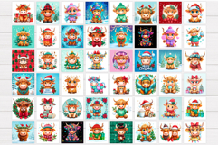 Christmas Cow Pillow Bundle. Christmas Pillow Sublimation Product Image 2
