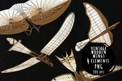 Vintage large fantasy wooden wings photo Product Image 1