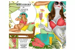 Summer Time ClipArt Tropical Woman Fashion Illustration Product Image 1