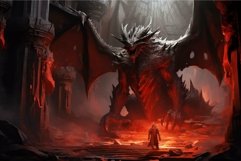 Epic dragon encounter in a gothic ruin Product Image 1