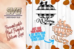 Personalized Plaid Pumpkin Welcome Sign SVG Laser Glowforge Product Image 2