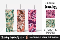 Liquid Marble Foil 20oz Skinny Tumbler Sublimation Designs Product Image 1