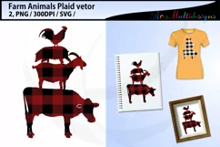 Plaid farm animal svg / plaid farm animal vector Product Image 2