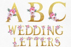 Floral Gold Alphabet Clipart Product Image 1