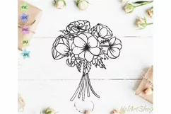 Anemones bouquet svg, flower arrangement svg, Floral bunch Product Image 1