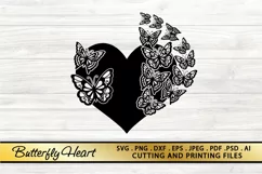 Butterfly Heart SVG PNG EPS DXF Files Butterfly SVG Cut File Product Image 1