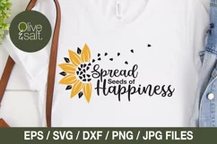 Spread seeds of happiness svg, inspirational quote svg Product Image 2