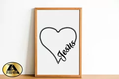 Jesus SVG PNG EPS DXF Floral Heart SVG Monogram SVG Cut file Product Image 3