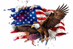 patriotic eagle sublimation watercolor png Product Image 1