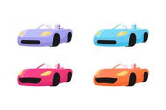 Luxury cars flat color vector objects set Product Image 1