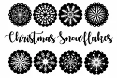 8 Christmas Snowflakes Flowers, Paper Cut Snow Flakes SVG Product Image 2
