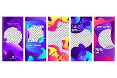 Fluid shapes stories template. Colorful abstract shape socia Product Image 1