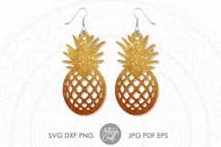 Pineapple Earrings SVG | Laser cut file | Tropical earrings Product Image 1