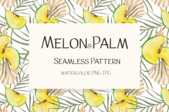 Melon and palm watercolor seamless pattern Product Image 1