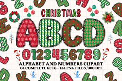Christmas Alphabet png clipart, christmas letters doodle Product Image 1