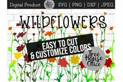 Wildflower Floral Botanical Hand Drawn SVG PNG JPG DXF Product Image 1