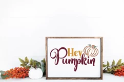 Hey Pumpkin SVG Cut File - Fall Farmhouse SVG PNG DXF EPS Product Image 2