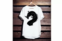Dragon silhouette svg, Creepy Dragon in Santa hat, ho ho ho Product Image 3
