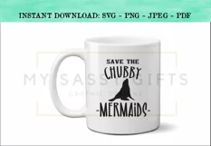 Save The Chubby Mermaids Funny Sea Lion SVG Design Product Image 4