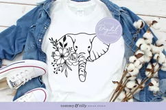 Flower Elephant No.3 SVG Cut File for Cricut and Silhouette Product Image 3