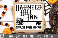 Haunted Hill Inn SVG Cut File - Halloween SVG PNG EPS DXF Product Image 1