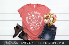 A Thankful Heart Is A Happy Heart SVG Thanksgiving Turkey Product Image 4