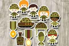 Military clipart / army kids, soldier, tank, medals graphics Product Image 2