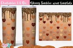 Heart Melanin 20 Oz. Skinny Tumbler Wrap Sublimation Product Image 2