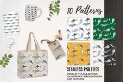 Whales Seamless Patterns Digital Watercolor Narwhal Ocean Product Image 3