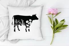 Floral Cow SVG, Flower Cow SVG Cut File, Floral Cow Clipart. Product Image 5