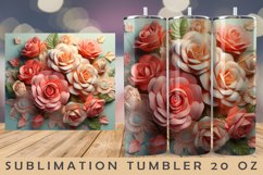 3d Flower Sublimation Tumbler | 3d Tumbler Wrap Product Image 2