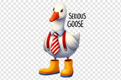 Serious goose PNG clipart, funny sarcastic design Product Image 3