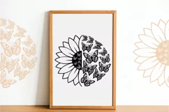 Sunflower Butterfly SVG PNG EPS DXF Flower SVG Sunflower SVG Product Image 5