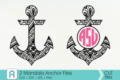 Mandala Anchor Svg, Zentangle Anchor Svg, Mandala Svg Product Image 1
