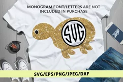 Cute Tortoise - Animal SVG EPS DXF PNG Monogram Cutting File Product Image 1