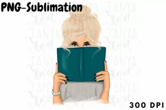 Book Lover Png |Bookish Blonde Woman Product Image 1