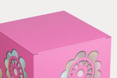 Cuttable Cube Gift Box with Flower Shape Holes SVG Product Image 4