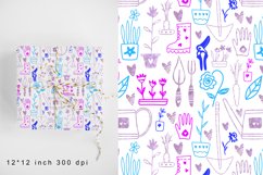 Gardening Digital Paper.Spring Garden Seamless Pattern Product Image 1
