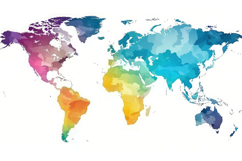Colour Map Of World Background Wallpaper Product Image 1
