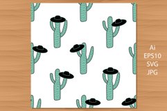 Cactus. 6 Seamless patterns. Digital paper. Product Image 3