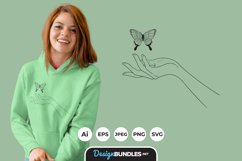 Hand with Butterfly for T-Shirt Design Product Image 1