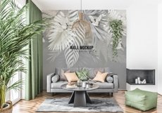 Wall mockup - Wallpaper mockup - Living room Product Image 7