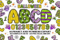 Halloween Alphabet png clipart, halloween letters doodle Product Image 1