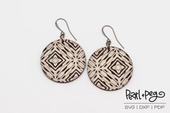 Abstract Grunge Round Laser Engraved Earring Download Product Image 1