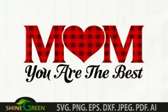 Mother's Day SVG - Mom Quotes Buffalo Plaid Heart SVG Product Image 3