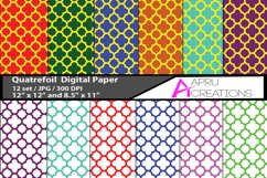 Quatre foil  digital papers, Quatre foil   pattern, digital papers, high quality 300 dpi, 12 x 12 inch , and 8.5 x 11 inch Product Image 1