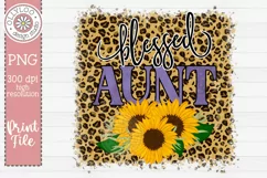 Blessed Aunt | Sunflower Leopard Sublimation Product Image 2