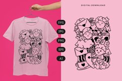 Cupid Doodle T-shirt | SVG Product Image 1