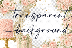 Elegant Floral Cake Watercolor Clipart Product Image 2