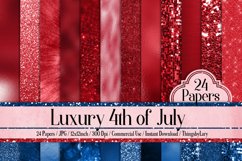 24 Independence Day 4th of July Glitter Foil Metallic Papers Product Image 1